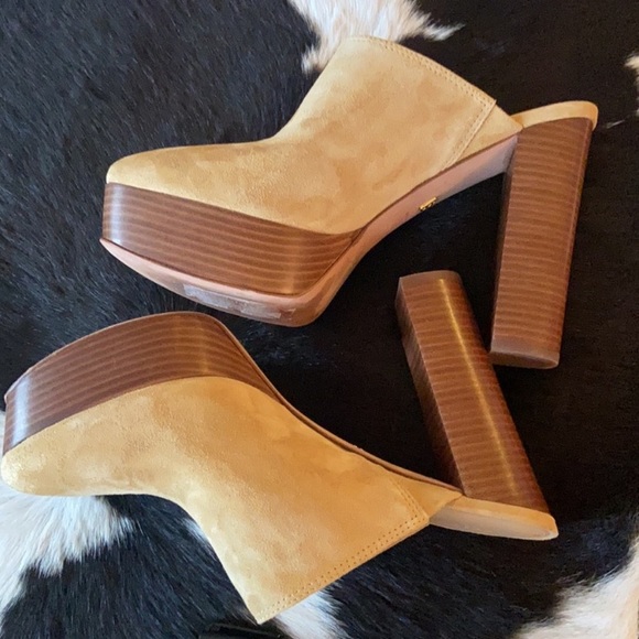 10 🔖 VERONICA BEARD Maren Platform Suede Clog Desert - Picture 7 of 11